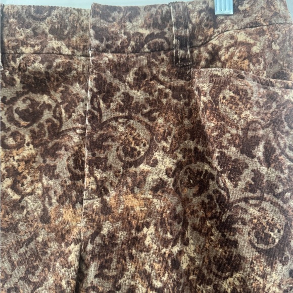 Retro Stunning PatternJones New York Country Brown Floral Velvet Pants | Size 4 - Picture 4 of 8